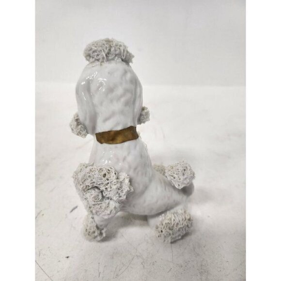 VTG 1950s Ceramic White Spaghetti Poodle Dog Figurine Japanese Rare Mid Century - Picture 5 of 10